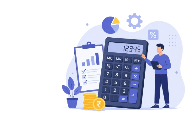Online financial calculator illustration